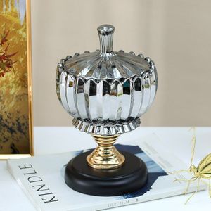 Gouden Glas Decoratieve Kom Snack Noten Opslag Ornament Snoeppot Fruitschaal Diner Tafel Desktop Decor Moderne Woninginrichting