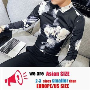 Lente Koreaanse Afdrukken Tij Zelfontplooiing Lange Mouwen Comfort Shirts Mens Casual Shirt Camisas Masculina