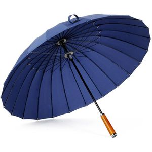 Leodauknow Houten Pongee Doek 24K Regendicht Mannen Winddicht Business Outdoor Sterke Wind Slip Vrouwen Parasol Paraplu Chinese