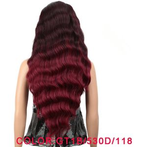 MAGIC ''Inch Golden Rood Bruin Synthetische Lace Front Pruik Lange Losse Golvend Pruiken Vrouw Pruik perruque Vrouwelijke Haar