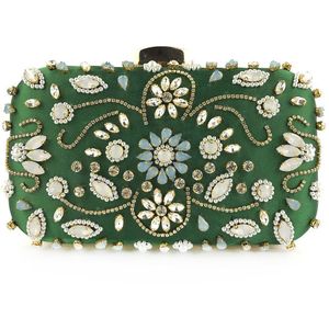 Women Vintage Floral Handbag Wedding Bag for Female Chain Shoulder Diamond Party Wallet Bolsa Feminina Purse Evening Clutch Flap