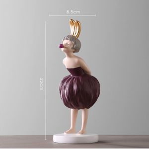 Nordic Meisje Standbeeld Home Decor Hars Moderne Kantoor Woonkamer Sculptuur Decoratieve Beeldjes Voor Interieur Home Decor Accessoires
