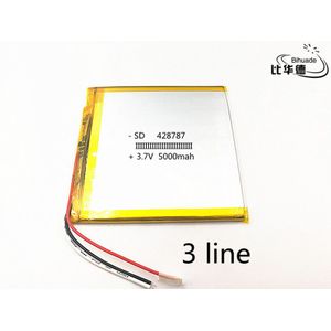 3 lijn 10 stks/partij 3.7 v lithium-polymeer oplaadbare batterij 428787 5000 MAH Voor PDA 7 inch 8 inch 9 inch