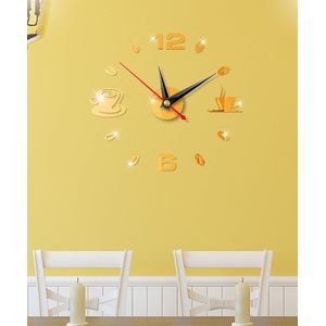 Spiegel Stickers Moderne Grote Wandklok 3D Spiegel Sticker Unieke Grote Nummer Horloge Decor Klok Acryl