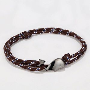 Boho Hand Gevlochten Paracord Armband Charms Leuke Mariene Leven Walvis Armband Voor Mannen Vrouwen Multilayer Armband Sieraden Bileklik