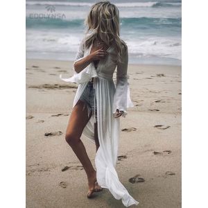 Katoen Strand Cover Up Kaftan Sarong Badpak Lace Cover Ups Strand Pareo Badpak Cover Up Vrouwen Zwemmen Slijtage Strand tuniek # Q768