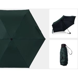 Paraplu Met Vijf-Opvouwbare Non-Automatische Paraplu 6 Bone Effen Kleur Unisex Paraplu Regen Vrouwen En Mannen In zonnige En Regenachtige