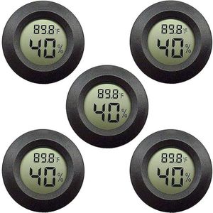 5-Pack Hygrometer Thermometer Digitale Lcd Monitor Vochtigheid Meter Gauge Voor Luchtbevochtigers Luchtontvochtigers Gre