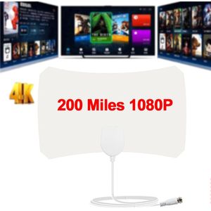 Hdtv Draagbare Hd Witte Antenne Skylink 1080P Plastic Duurzaam Indoor Tv Digitale Mini Zonder Versterker 200 Mijl Bereik