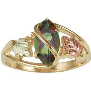 Mystic Blad Hills Fire Sieraden Geel Goud Kleur Zwart Charmante Ringswomen Wedding Ring