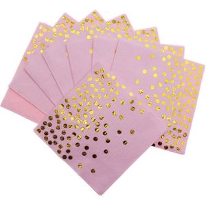 Christmaschildren's papier bestek plaat servetten goudfolie roze rave party bruiloft decoratie wegwerp servies levert
