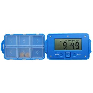 Dagelijks 6 Keer Tabletten Pillendoosje Geneeskunde Pillendoosje Organizer Led Timer Herinnering Opslag Pil Dispenser Wekker 6 Grids