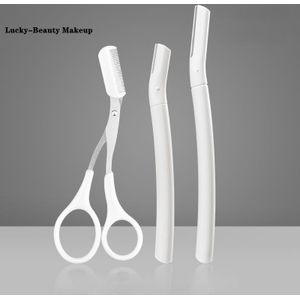 3Pcs Transparante Wenkbrauw Trimmer Pro Veilig Scheren Scheermessen Grote Maat Blade Vrouwen Gezichtsverzorging Hair Removal Tools Make Scheerapparaat mes