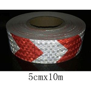 5Cm X 10M/Roll Arrow Reflecterende Veiligheid Tape Strips Lijm Auto Stickers