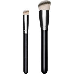 GOGORHEA BORSTEL 170 Afgeronde Slant Foundation Brush & 270 Concealer Borstel-Synthetische Vlekkeloze Buffing Blending Make-Up Borstel