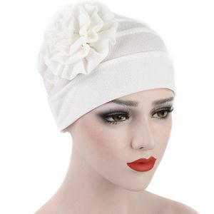 Mode Vrouwen Cap Katoen Polyester Bloem Kanker Chemo Beanie Effen Kleur Dames Baggy Hoed Moslim Inclusive Caps