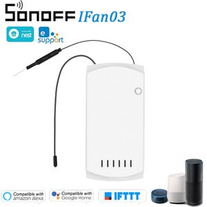 Sonoff IFan03 Plafond Ventilator Controller Smart Switch Controller Wifi Plafond Ventilator Licht Controller Rf/App Afstandsbediening Voor Alexa