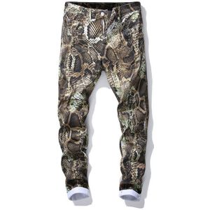 Mannen Mode Hip Hop Broek Casual Mannen Snake Print Broek Slim Fitness Lange Mannen Broek Slanke fitness Lange Mannen Broek