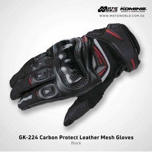 Zwart Wit Komine GK-224 Carbon Beschermen Lederen Mesh Handschoenen Motorbike Downhill Fiets Gk 224 Handschoen