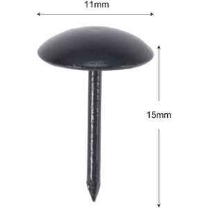20/10Pcs Zwarte Bekleding Nagels Ronde Kop Metalen Pushpins Vintage Kopspijkers Stud Sieraden Case Wijn Doos Sofa Decor 5/7/9/11/19x17mm
