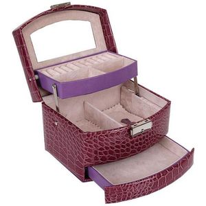 ! Automatische Lederen Sieraden Doos Drie-Layer Opbergdoos Voor Vrouwen Oorbel Ring Cosmetische Organisator Kist Voor Decoratie