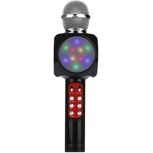 Karaoke Microfoon Draagbare Draadloze Bluetooth Speaker Ingebouwde Led-verlichting Fm Radio Handheld Gloeiende Karaoke Mic Kinderen Muziek Speelgoed