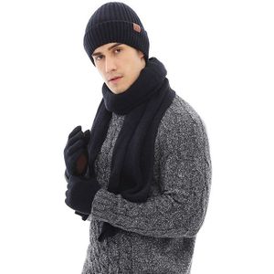 RUNMEIFA Mode Sjaal, hoed en Handschoen Sets Voor Man Warm Sets Studenten Acryl Warm Winter driedelige Sets Knappe Leider