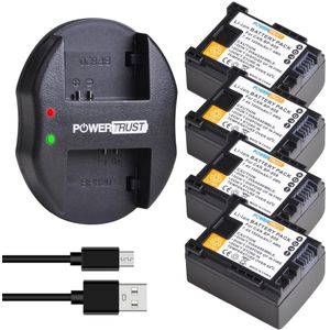 Powertrust BP-808 Bp 808 Batterij + Usb Dual Charger Voor Canon BP-827 Bp 827 BP-819 BP-807 BP-809 XA10 HF20 HF10 HF100 HG20