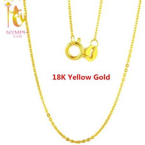[Nimf] Echt 18K Wit Geel Rose Gouden Ketting Kostprijs Verkoop Pure Gouden Ketting Beste Cadeau Voor vrouwen [G1001]
