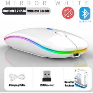 4.0 Bluetooth Draadloze Muis 2.4G Usb Optische Muizen Kantoor Rgb Oplaadbare Gaming Mouse 1600 Dpi Voor Pc Laptop Notebook computer