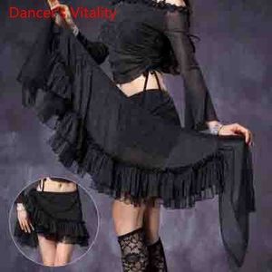 Dancing Kleding Meisjes Zilveren Mesh Hippe Sjaal Vrouwen Dans Rok