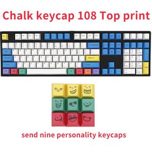 Bgkp Krijt Pbt Keycap Voor Mechanische Toetsenbord 61/64/104/108 Toetsen Top Side Gedrukt keycaps Toetsen
