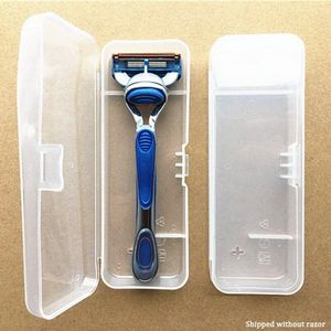 Draagbare Reizen Abs Cover Handleiding Scheermes Beschermende Transparante Box Holder Cover Mannen Scheren Case Voor Reizen