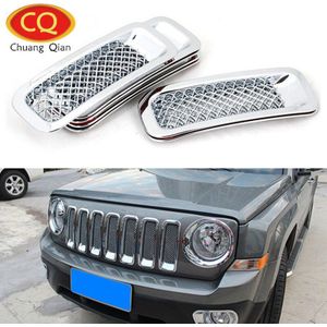Chuang Qian Accessoires 7 Stks/set Chrome Grille Mesh Grill Insert Kit Cover Voor Jeep Patriot Auto sticker
