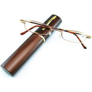 Brown 250 Graden Glazen Lente Voet Metalen Leesbril Houder Pen Ultralichte Bril Lezen Hars Draagbare U3C4
