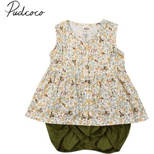 Baby Zomer Kleding Baby Peuter Baby Meisjes Kleding Sets Mouwloos Bloemen Tops T-shirt PP Shorts Broek Outfits Set 0-3Y