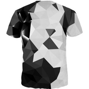 Man T-shirt Zwart Wit Patchwork 3D Print Sport Tees Fitness Kleding Jongens Tops Jogging Shirt S-3XL Blouse Workout Sweatshirts