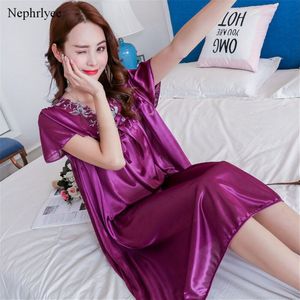 Vrouwen Night Dress Lange Nachthemden Vrouwen Casual Korte Mouw Nachtkleding Vrouwelijke Losse Nachtkleding Homewear Femme SLP120