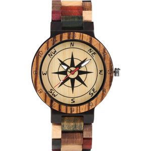 Stijlvolle Handgemaakte Houten Horloge Voor Vrouwen Mannen Handgemaakte Bamboe Horloge Natuurlijke Herten Hoofd Tattoo Quartz Horloges Erkek Saati