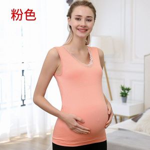 Zwangere Vrouwen Warm Vest Pyjama Dunne Saxy Kant Mouwloze Kleding Moederschap Nachtkleding Thuis Vrouwen Vrouwelijke Plus Fluwelen Nachtkleding