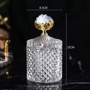 Europese Creat Crystal Glazen Potten Opslag Diamant Suiker Blikken Bonbondoos Snacks Moer Opslag Huishoudelijke Decoratie