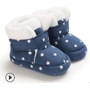 Mode Baby Dikke Katoenen Schoenen Wit Blauw Grijs Effen Kleur Eenvoudige Tuin Punt Leuke Antislip Katoen Laarzen