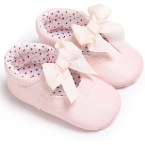 Faashion Baby Meisje Lederen Schoenen PU Strik Prinses Peuter Schoenen Slip in Prewalkers 0-18 M