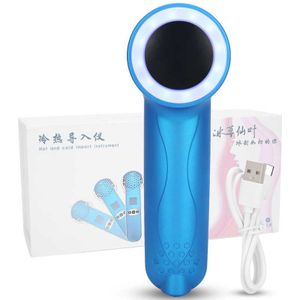 Koud Gezicht Hamer Led Licht Gezicht Huidverjonging Whitening Hydraterende Luchtvaart Raakt Sonde Automatische Timing Gezichtsverzorging
