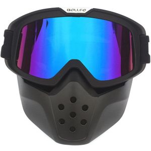 Retro Motorfiets Bril Stofdicht Anti-Uv Motocross Masker Bril Afneembare Modulaire Ademen Filter Open Helm Masker Goggle