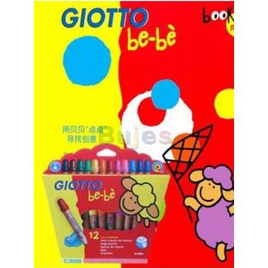 Giotto Kinderen Veilig En Niet-toxisch 6 / 12 Kleur Houten Baby Wasbare Krijt Dikke Staaf Wax Potlood Tekening art Supplies