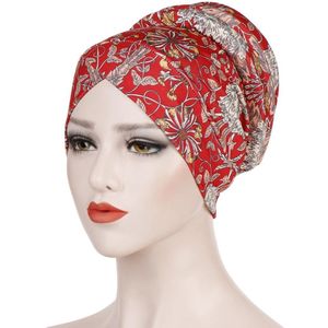 Moslim Print Tulband Cap Islamitische Hoofddeksels Etnische Wrap Hoofd Motorkap Hijab Caps Islamitische Inner Hijab Caps Turbante
