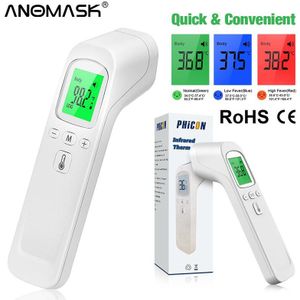 Multifunctionele Thermometer Drie-Kleuren Verlicht Display Voorhoofd Thermometer Digitale Display Infrarood Alarm Menselijk Lichaam Thermometer