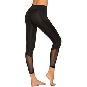 Vrouwen Yoga Fitness Leggings Running Gym Stretch Sport Hoge Taille Broek Broek Zwart Donkergrijs Plus Size S-L