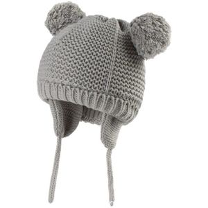 Baby Winter Warme Muts Peuter Effen Kleur Leuke Gebreide Muts Kinderen Beanie Cap Oorklep Oor Bescherming Motorkap Voor 12-24 Maanden Baby